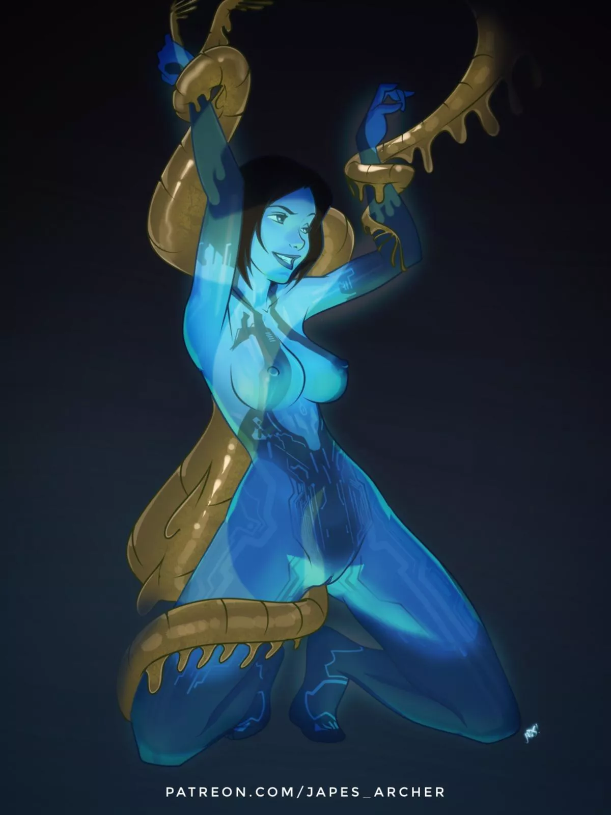 Cortana and Gravemind (Female) posted by ZebraM3ch