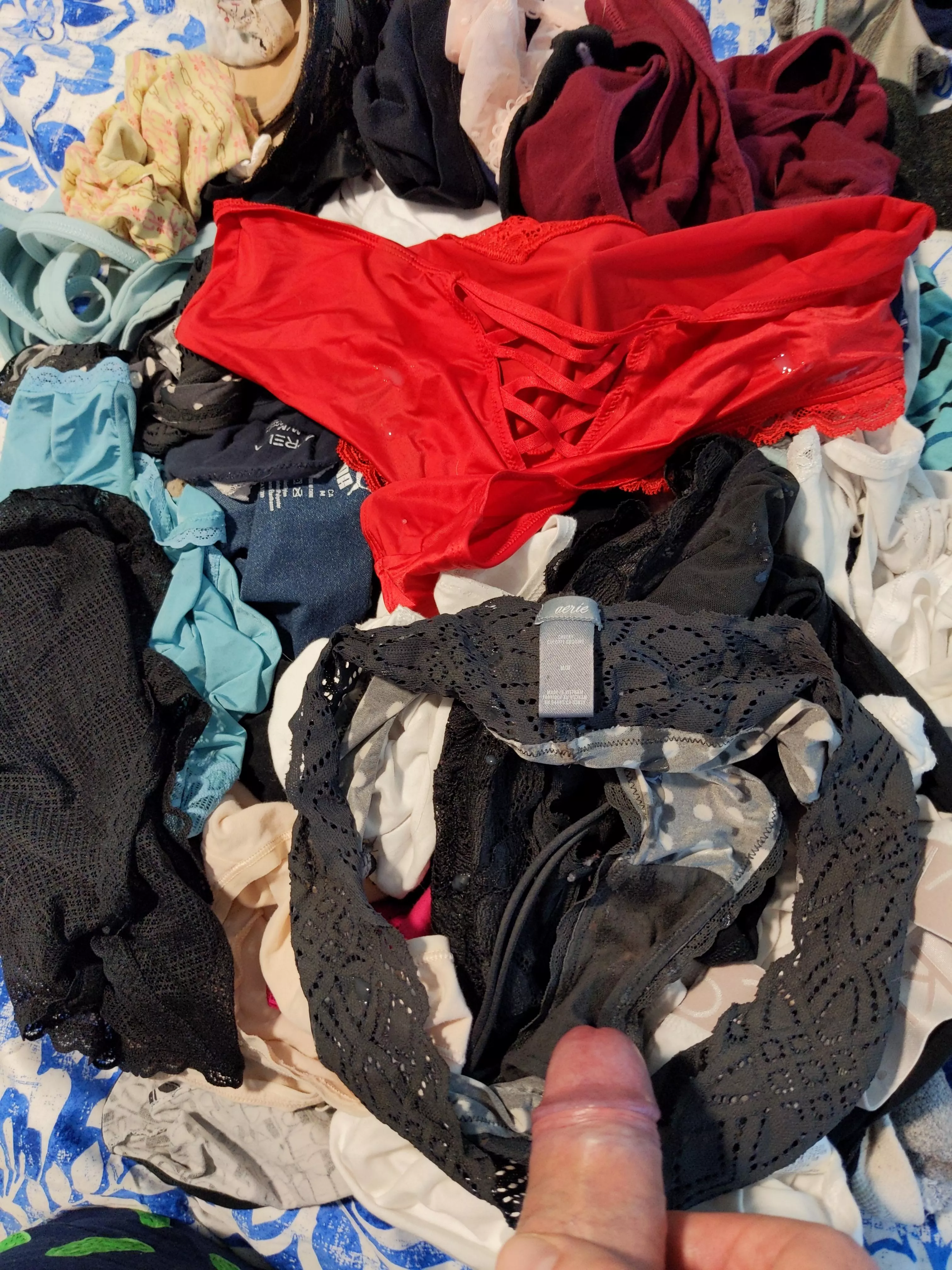 Couldn't choose so I cummed all over my wife's collection posted by throwaway-idk123