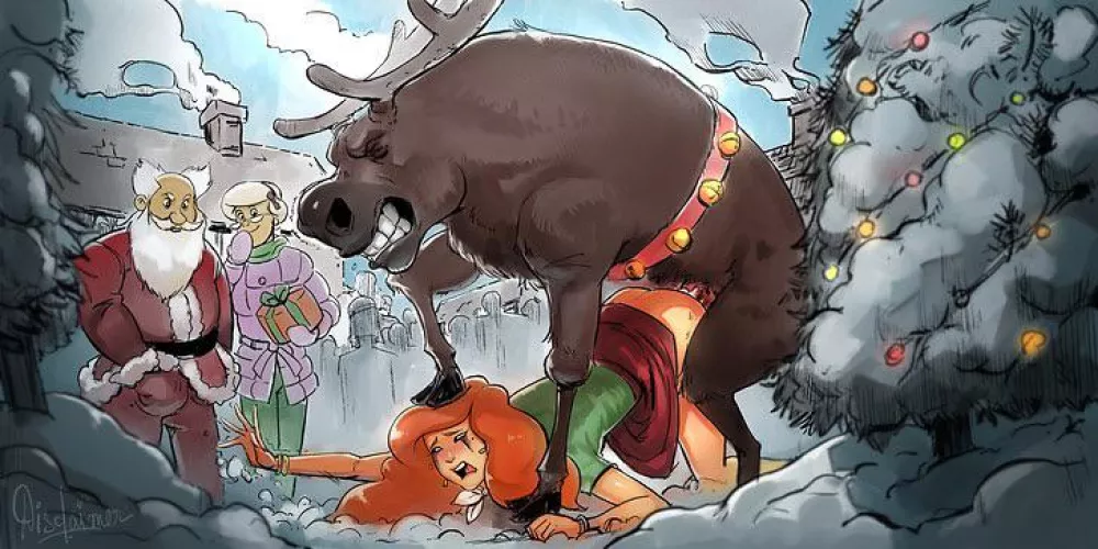 Cousin Mel got more than she expected when she went to see Santa (disclaimer) by Just4Friends69