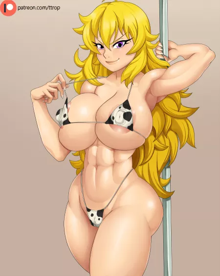 Cow Print Bikini Yang (ttrop) [RWBY] by elee0228
