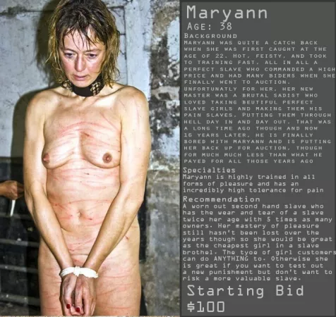 Crazy Rob's Discount Slave Auction: Maryann by cman10240