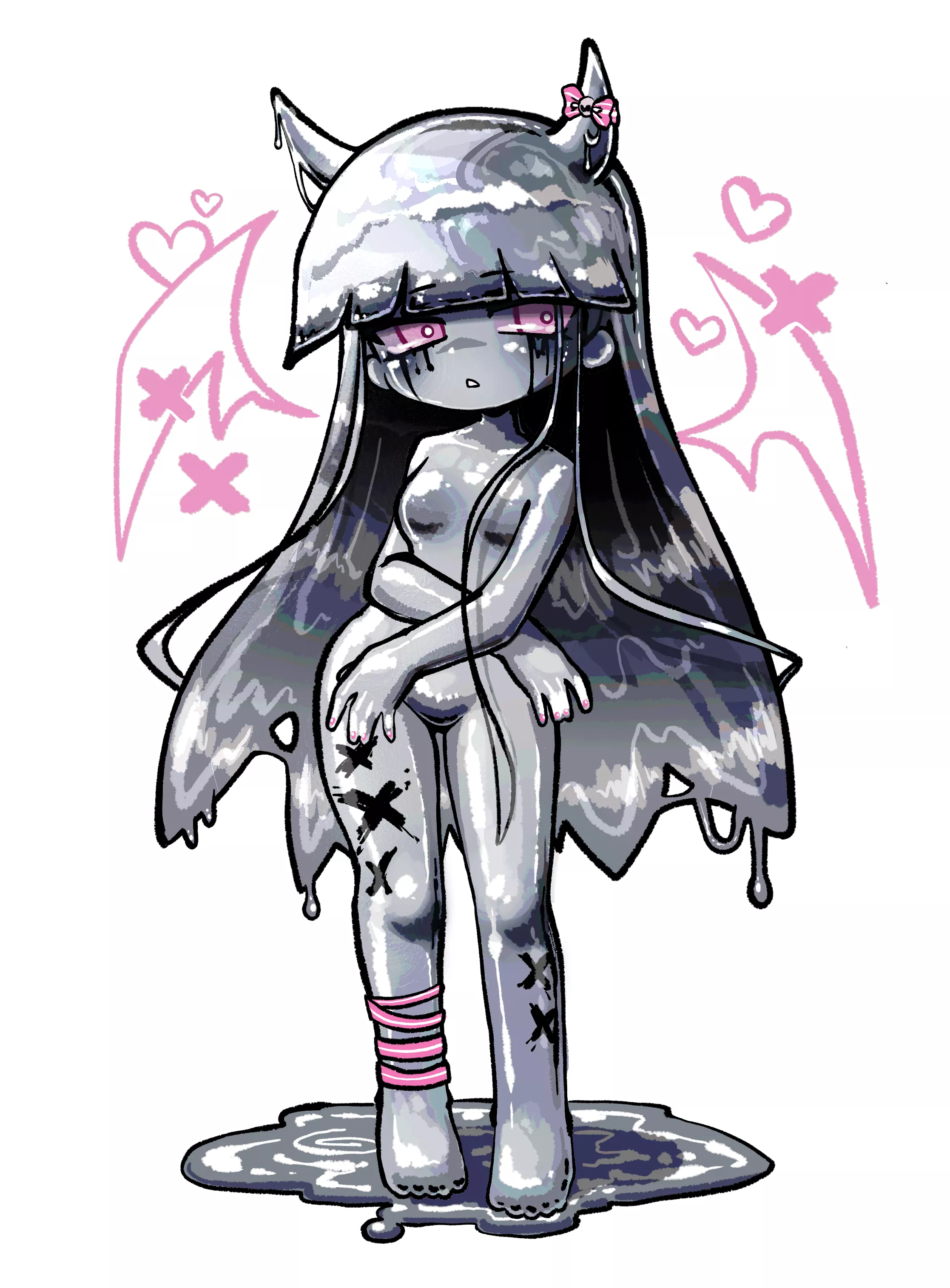Created a liquid metal slime girl! Her name is Amelia Velvy ~ posted by dietHassySoda