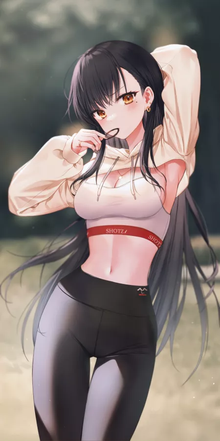 Crop Top Hoodie [Original] by CheetahSperm18