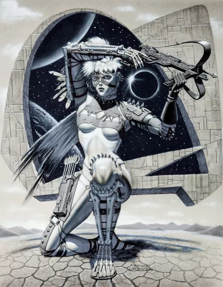 Crossbow warrior by Steve Fastner and Rich Larson (1988) by prismatika_on_tumblr