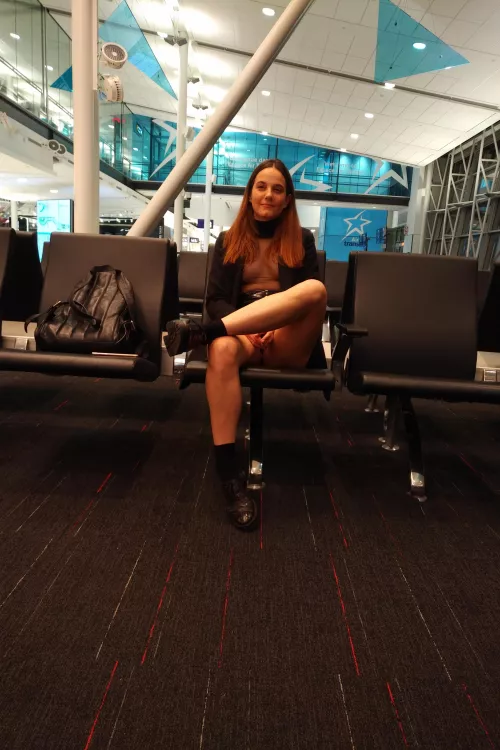 Crossing my legs to give the passengers a better view of my pantiless cunt. Turned me on sooo much seeing their eyes looking in between my legs . by kouklayem