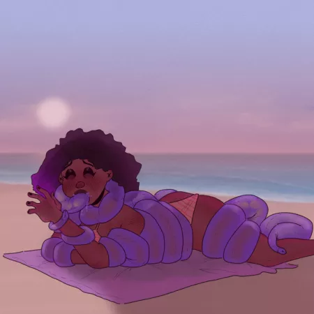 Crossposting for u/4thebugs . Some nice beachside fun time with a girl and her male tentacle lover. Do go to their post and leave some comments by Mrstealth1993