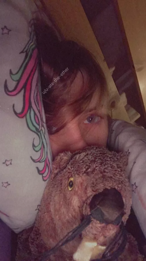 Cuddling my oldest plushy bc i feel awful and sad by i-ate-the-ether