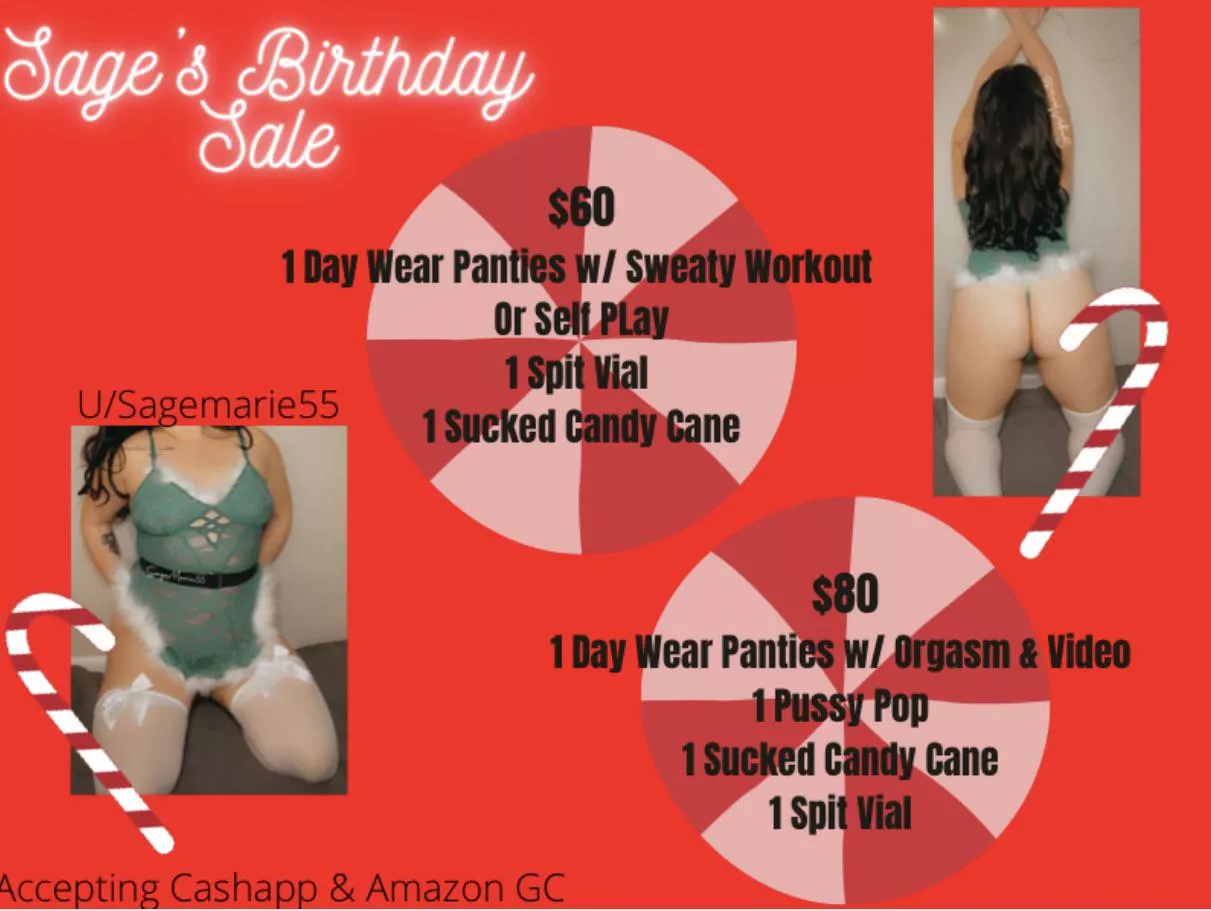 Cum Celebrate Sage for My Birthday Month 🎂 [Selling] Panties• Vials 🧪 • Half Off Gym Sets• Pops & More 💦 [kik] Sagemarie55 posted by SageMarie55