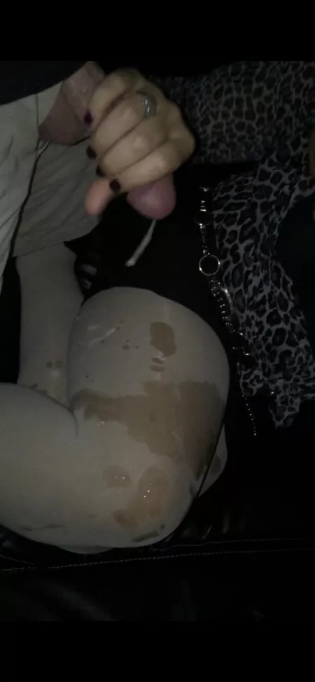 Cum load on tan hose at adult theatre by NWPASwingers