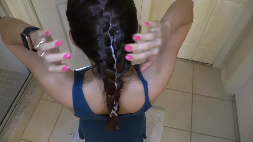 Cum on her braid from lelulove