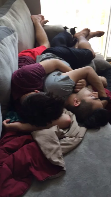 Curled Up On The Sofa by moistinthebriefs