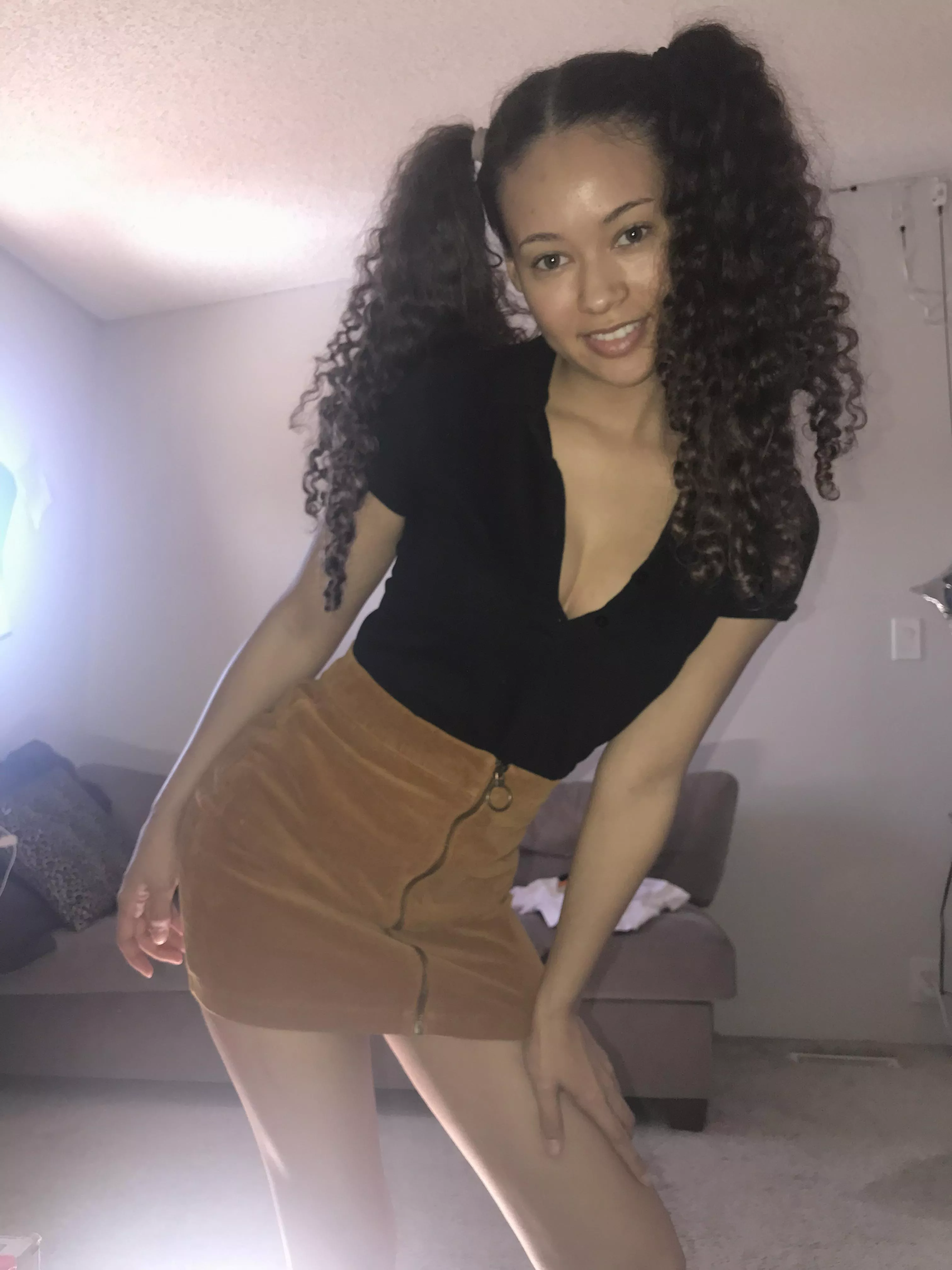 Curly hair in pigtails 😋💕 posted by Tyniasworld