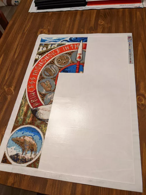 Current project I'm working on right now. 50×70cm diamond painting from Princess Mononoke by dedwardson382