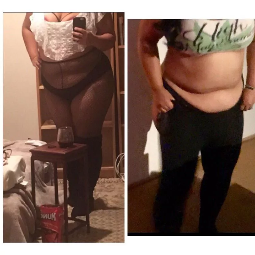 Curvy Cannabis Cat Before & After posted by CurvyCannabisCat