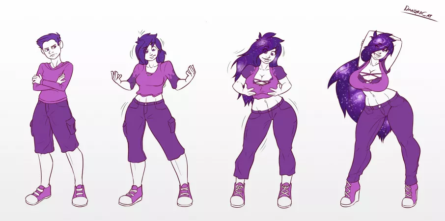 Curvy Cosmic Hair Girl Teef by TheDangerCat (MTF/TG) by not4myprimary