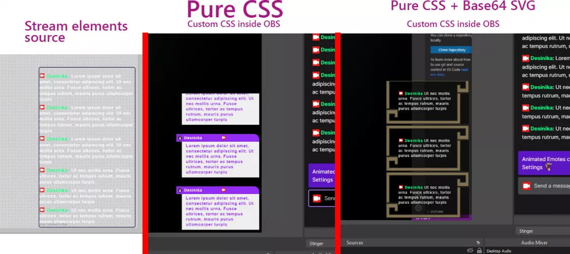 Custom chat with Streamelements + CSS (guide in chat) by Desinika