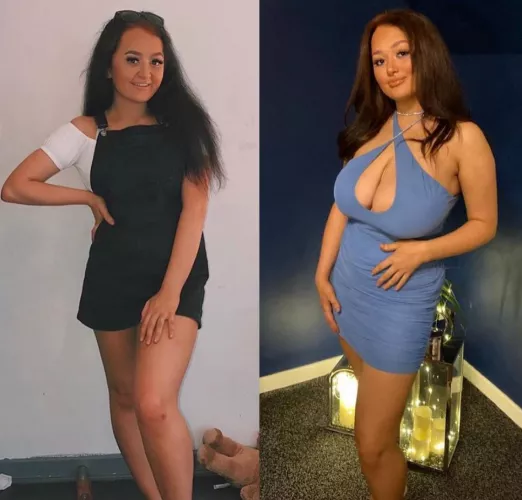 Cute chick develops knockers after a year by TittyScout