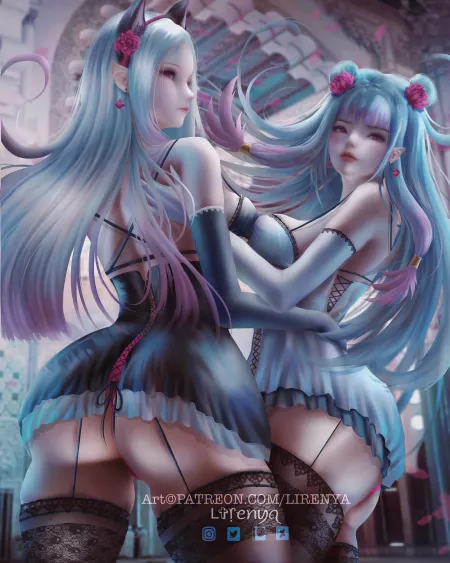 Cute elfie girls [Lirenya] by Ik4erus