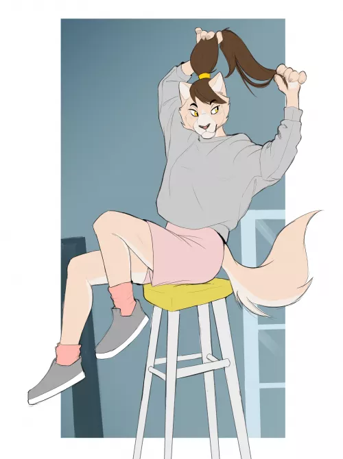 Cute kitty with a yellow hair tie by ShanyaTA