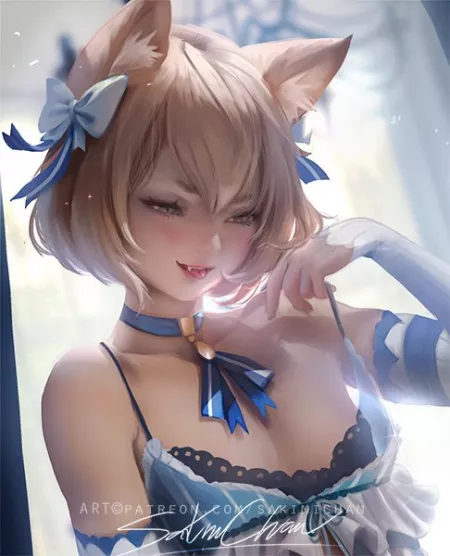 Cute Neko girl. Any idea where she's from???? by Lemonthebear