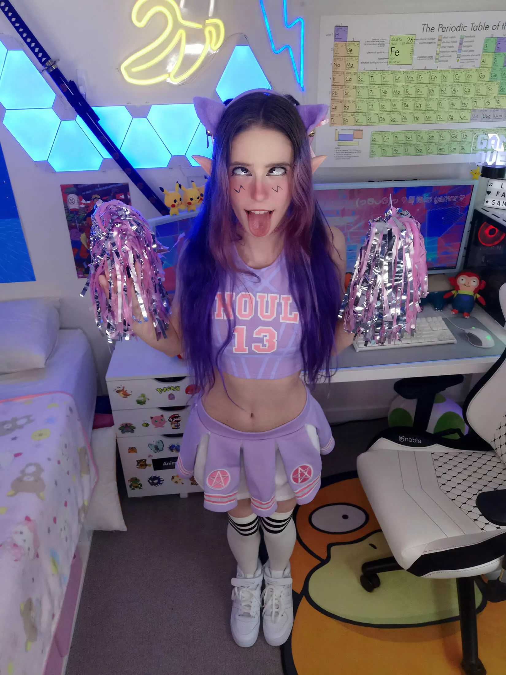 cute sneakers with a cheerleader outfit 🤗🌸 posted by lilfakegamer