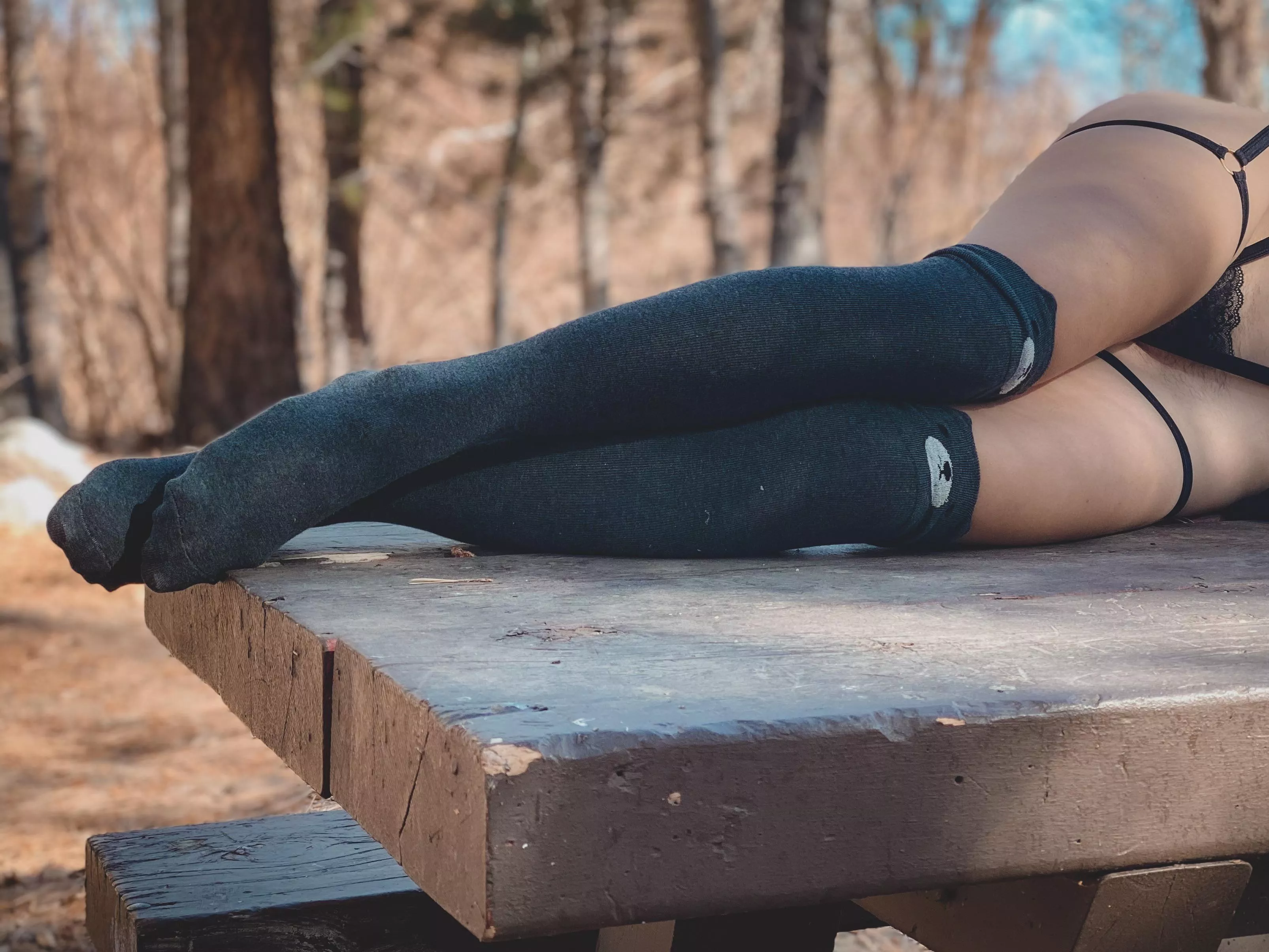 Cute thigh highs are my favorite! Bears in the wild! posted by wanderingwomensitems