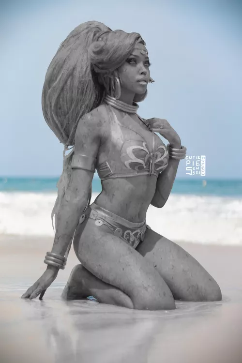 CutiePieSensei as Urbosa, turned into a stone statue by RxKira