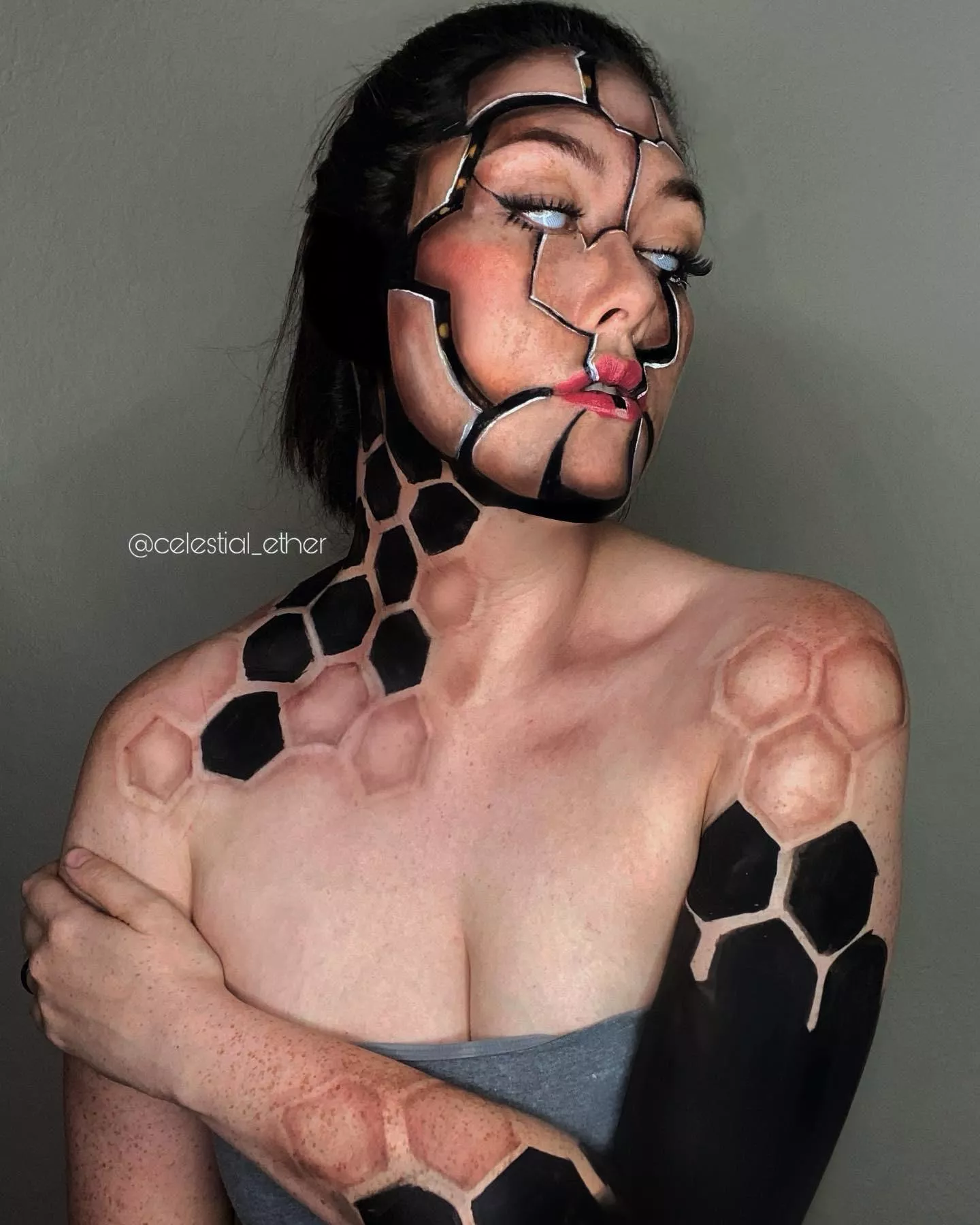 Cyborg by Celestial_Ether painted live on Twitch posted by Missamazon