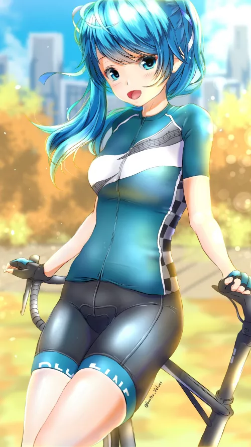 Cyclist Miku Is Very Cute! (Garter-Velvet) [Vocaloid ] by sequence_string
