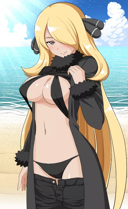 Cynthia's black swimsuit~🖤 by Spiritual-Function