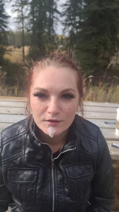 Daddy dripping off my chin during our walk by Mamacourtney