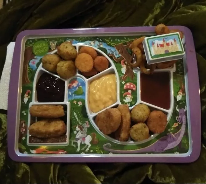 Daddy made for me all of my favorite vegan snackies and the prize at the end was curly fries and a spanking🥺 posted by magnolia_vvitch