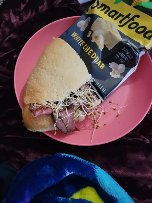 Daddy made me lunch! I'm not feeling good so my daddy is talking good care of me. Lots of cuddles and care to make me feel better! He's the best!!