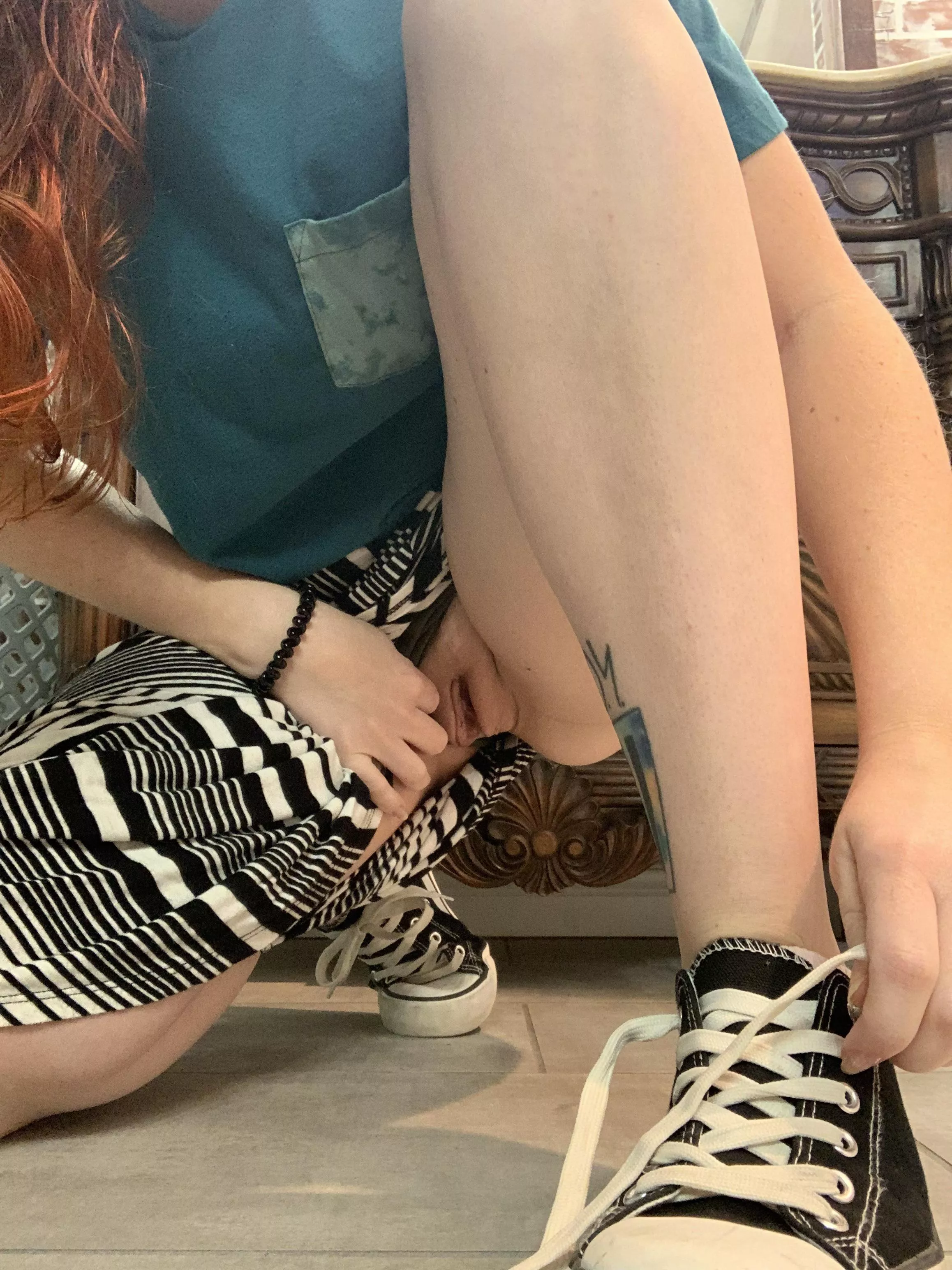 Daddy, will you help me tie my shoe? 🥺 posted by bratty-greeneyes