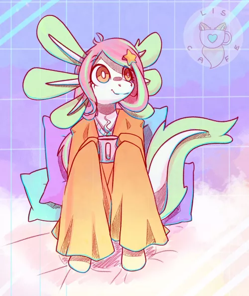 Daily furry drawing ; Day 7 - Sunday Sketch (Twitter: @LisCaffe) by MusicFireWind