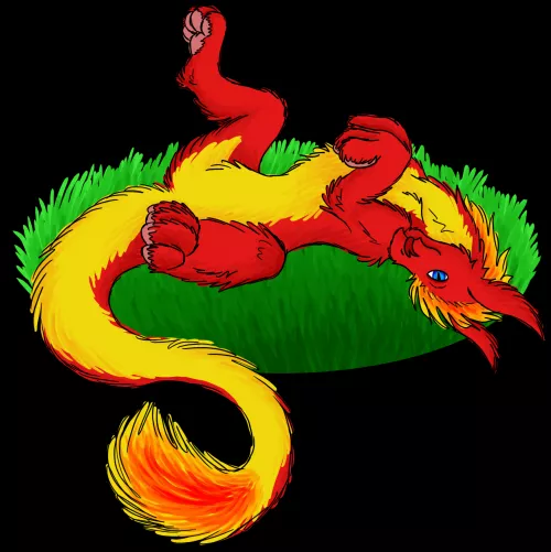 Dare you pet the fluffy tummy? (OC) by Void-Lizard