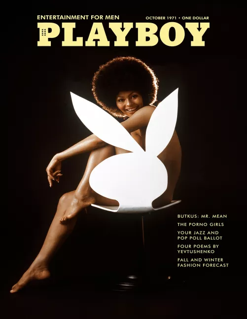 Darine Stern was an American model and the first African-American model featured on the Oct 1971 cover of Playboy magazine by herself. by deputyduffy