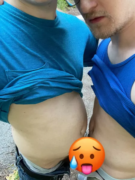 Decided to stop during our hike 😈❤️ by SoluableSapphire