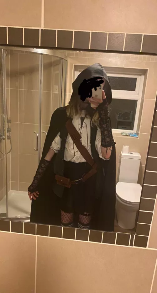 Decided to wear a pirate costume I had with a skirt and fishnets, feel badass wearing it ^^ by DifficultJump4416