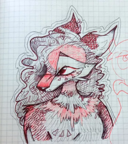 Deer lady in red - art by me by animablu