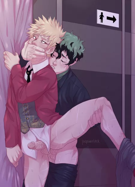 Deku and Bakugou take a break from the prom by AlbertMendez442