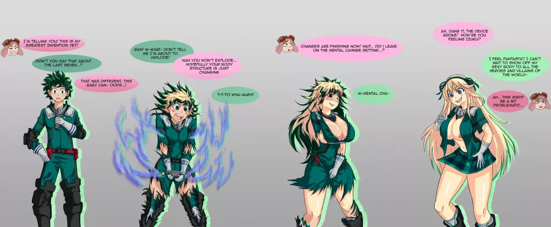 Deku to Katsuragi (Senran Kagura) TG Sequence [MTF/TGTF; Twining/Character TF, Mental Changes] - Lime-TG by magna-terra