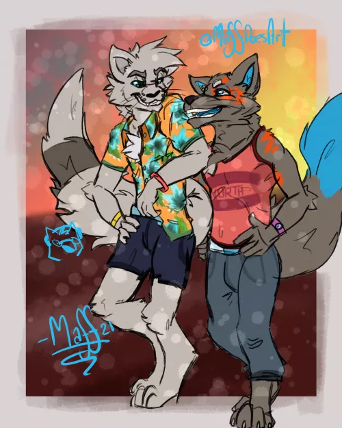 Denfur Sketch Series: Twinkling Sunset. Gift art for Arctic (@Hockey_Fox12 on Twitter). Art @me by MaffDoesArt