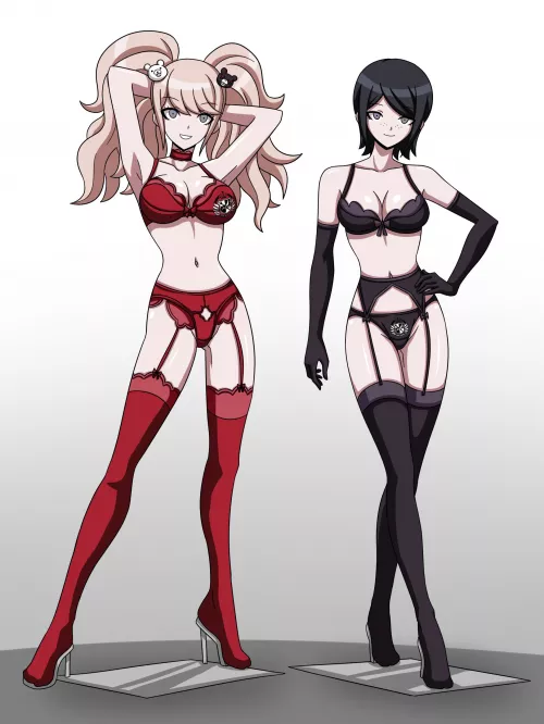 Despair Sisters hypnotized into lingerie models (EKronos) by SpaceSquirtles