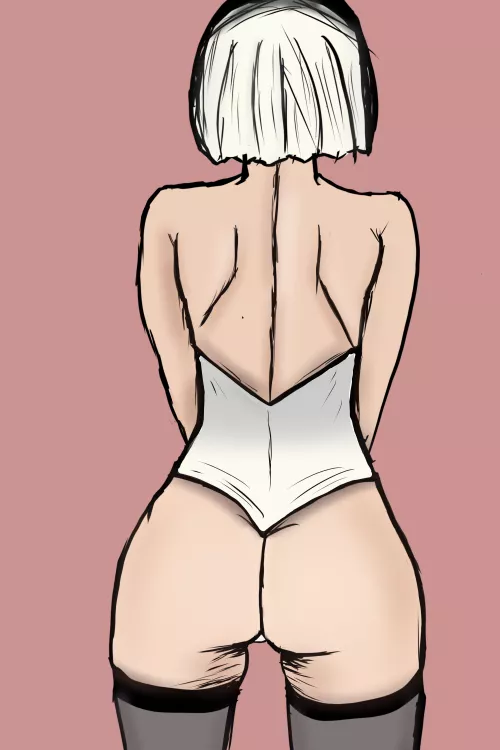 Did a quick sketch of 2B from behind. by NathanaelTendam