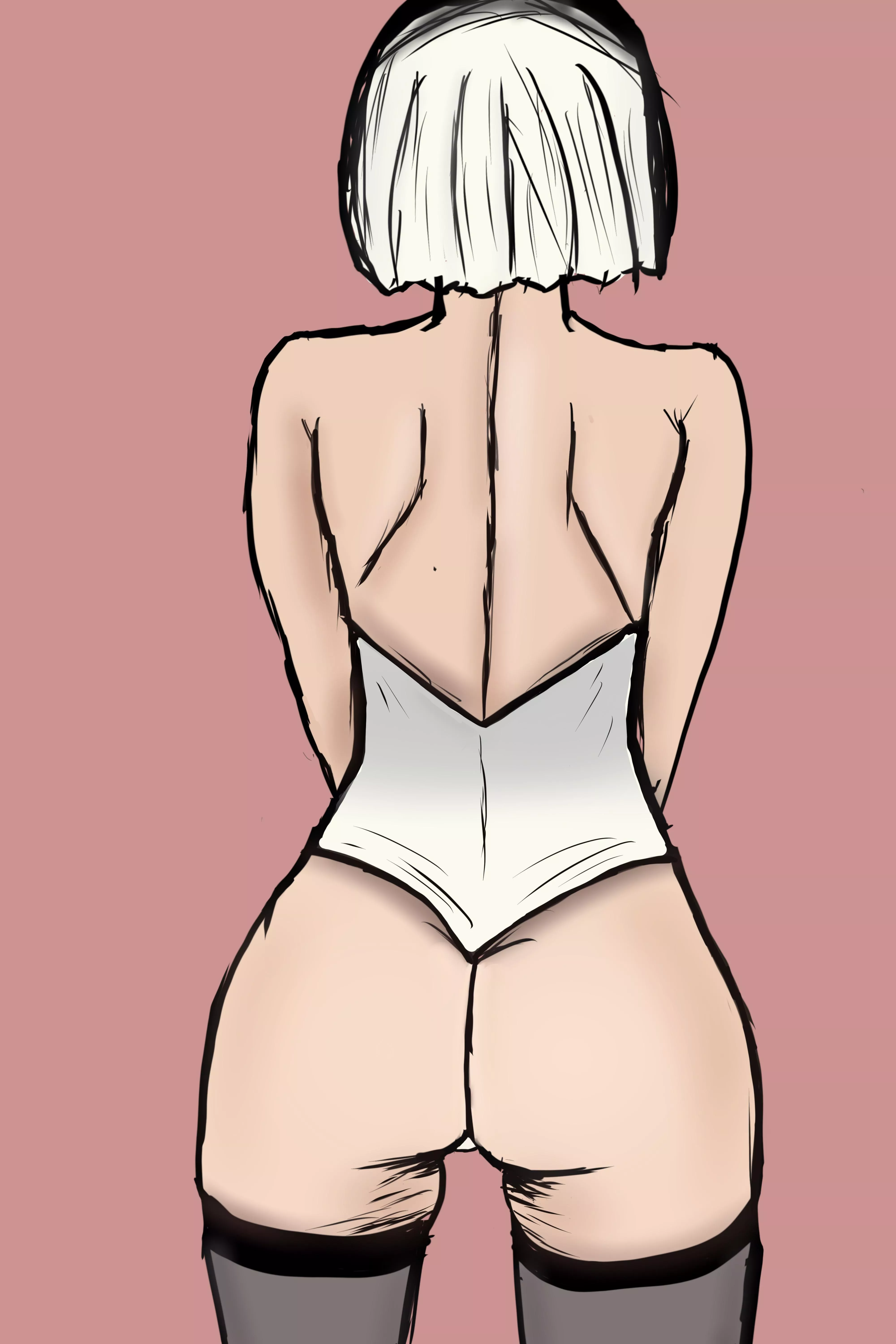 Did a quick sketch of 2B from behind. posted by NathanaelTendam