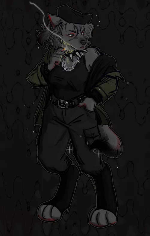 Did a wee doodle of my fursona. by knockmyteefsout