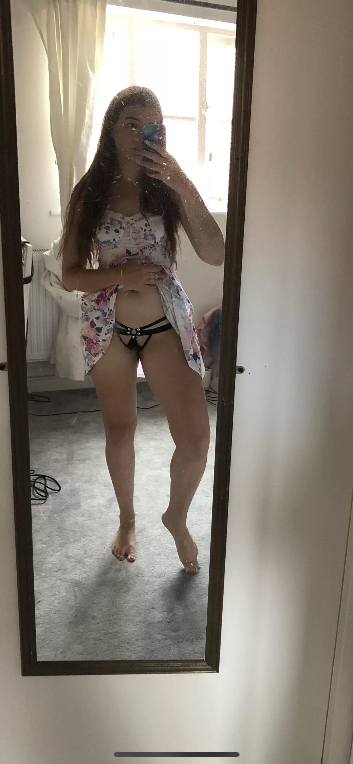 Did you expect these to be under this cute dress 😈 posted by summerpeachxox