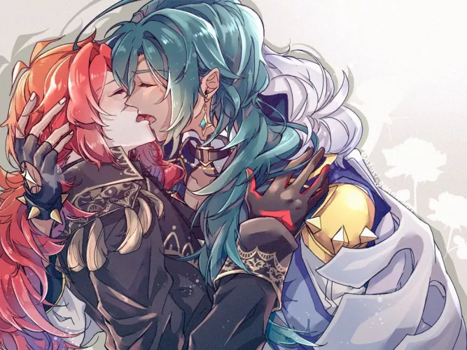 Diluc and Kaeya kiss (Genshin Impact) by magicistragick
