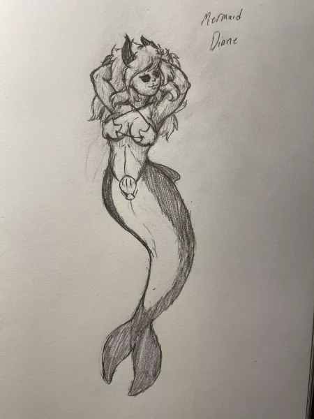Dione became a mermaid. OC by Unironic-WEEB_12